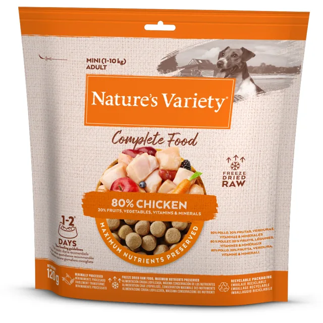 Nature's Variety Mini mrazem sušené kompletní krmivo - krůtí (120 g)