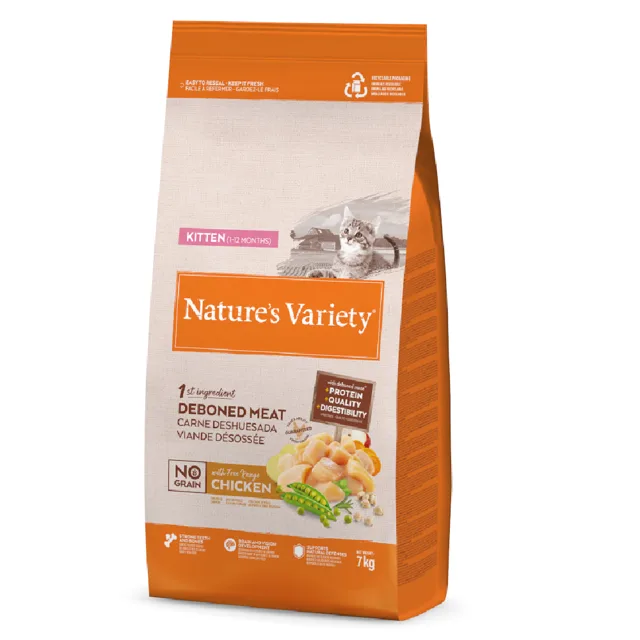 Nature's Variety No Grain Kitten kuřecí z volného chovu - 7 kg