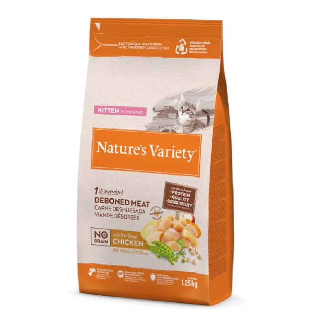Nature's Variety No Grain Kitten kuřecí z volného chovu - výhodné balení: 2 x 7 kg