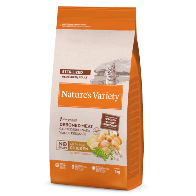 Nature's Variety No Grain Sterilized kuřecí z volného chovu - 7 kg