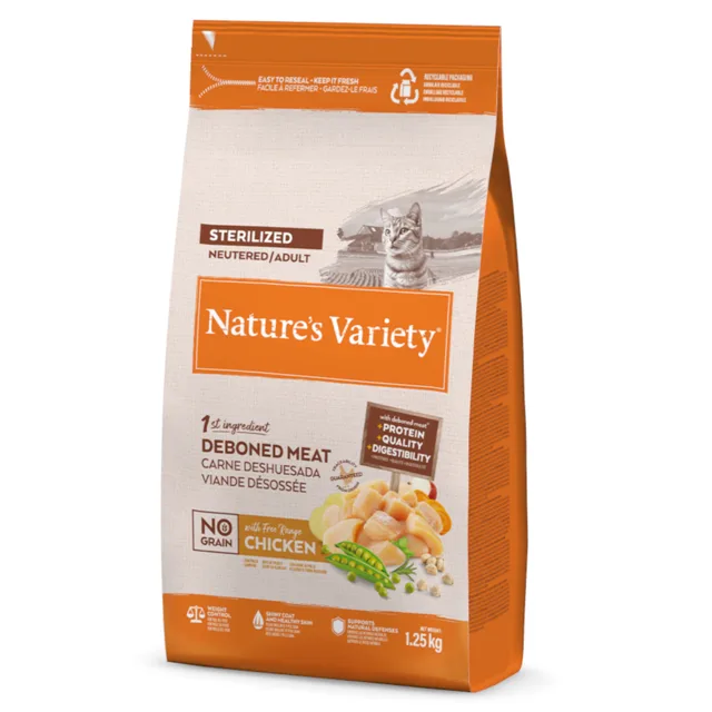 Nature's Variety No Grain Sterilized kuřecí z volného chovu - výhodné balení: 2 x 7 kg