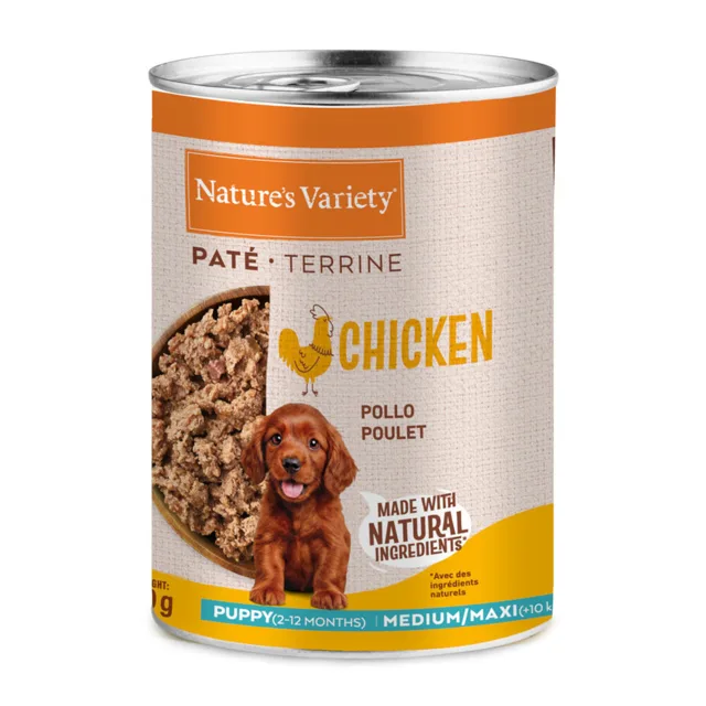 Nature's Variety Paté Medium/Maxi Puppy - výhodné balení: kuřecí (6 x 400 g)