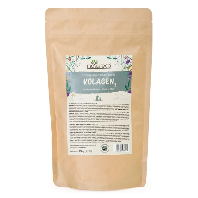 NATURECA Kolagen 3 sušený hydrolizovaný doplněk pro psy a kočky 250 g