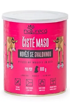 Natureca konzerva hovězí se svalovinou pro psy 800g