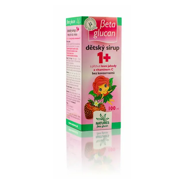 NATURES Beta glukan dětský sirup 1+ s příchutí lesní jahody 100 ml