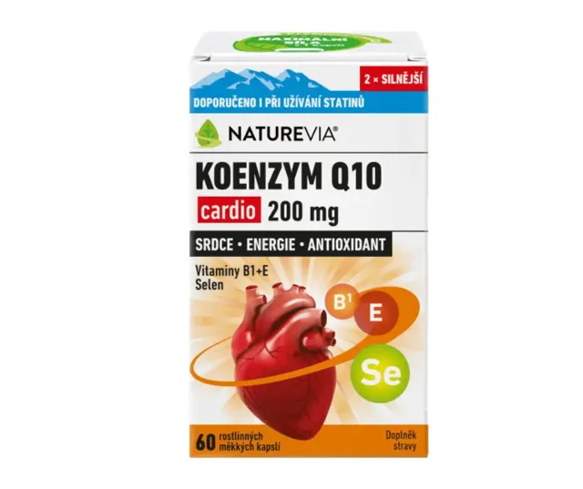 NatureVia Koenzym Q10 cardio 200mg 60 kapslí