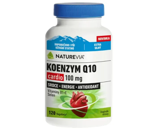 NatureVia Koenzym Q10 Cardio kapsle pro normální funkci srdce a cév 120 kapslí