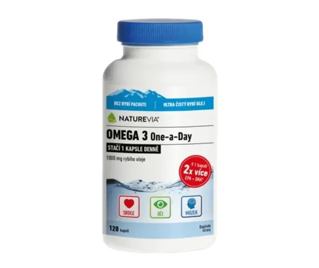 NatureVia Omega 3 One a Day 120 kapslí