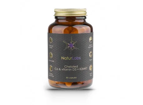 NaturLabs Vápník chelátový + D3 & K2, 90 kapslí