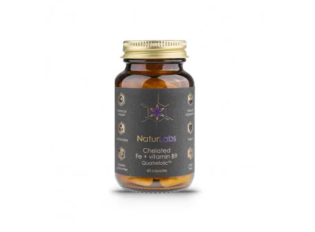 NaturLabs Železo chelátové + B9, 60 kapslí
