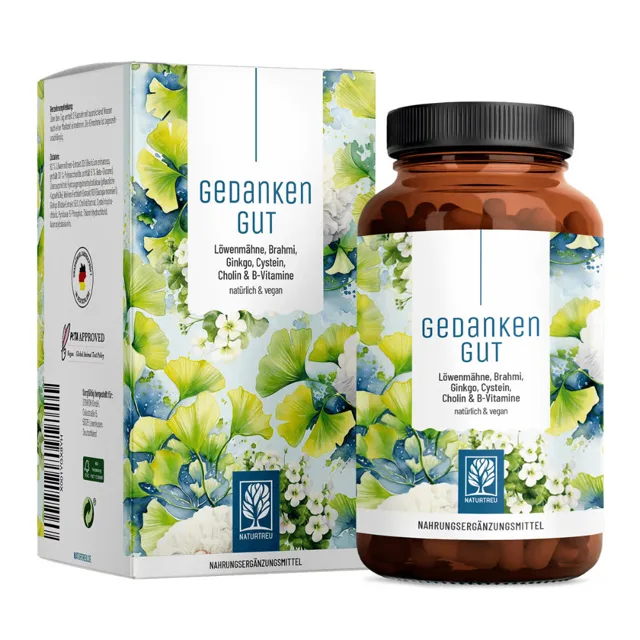 Naturtreu Dobré myšlenky – Lví hříva, Brahmi a Ginkgo, 120 kapslí