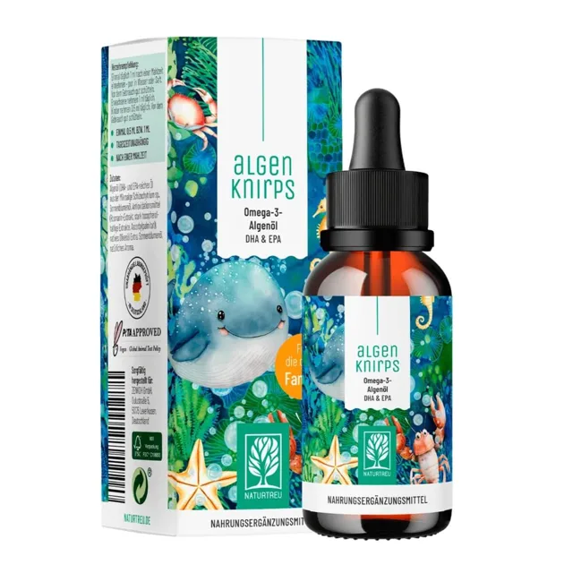 Naturtreu Malé řasy – vegan omega-3 olej pro děti, 50 ml