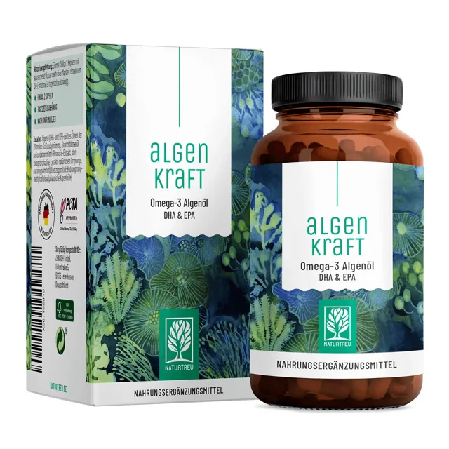 Naturtreu Síla Algae Omega 3 DHA a EPA olej z mikrořas 60 kapslí