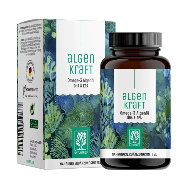 Naturtreu Síla Algae - Omega 3 DHA a EPA olej z mikrořas, 60 kapslí