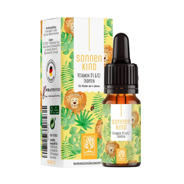 Naturtreu Sluneční dítě Vitamin D3 500 IU + K2 kapky pro děti 10 ml