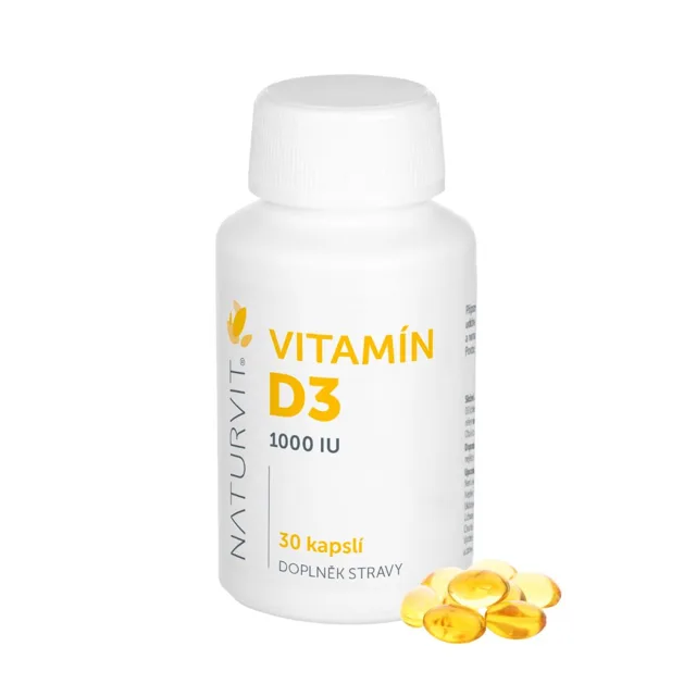 NATURVIT Vitamín D3 1000 IU, 30 ks
