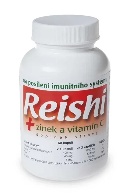Naturvita Reishi + zinek a Vitamín C kapslí60 ks