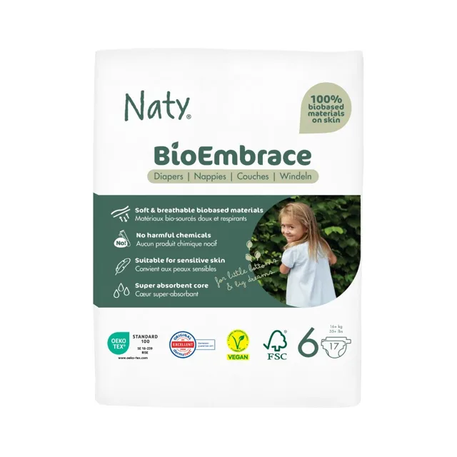 Naty BioEmbrace XL 16+ kg dětské plenky 17 ks