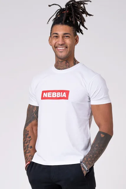 Nebbia Basic pánské tričko 593, XL, bílá