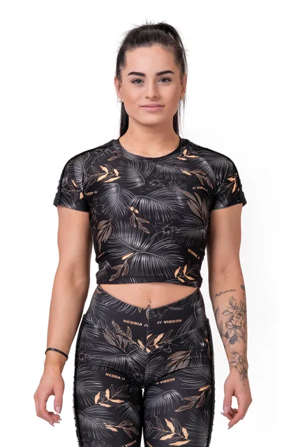 Nebbia Crop top Active Black 568, XS, černá