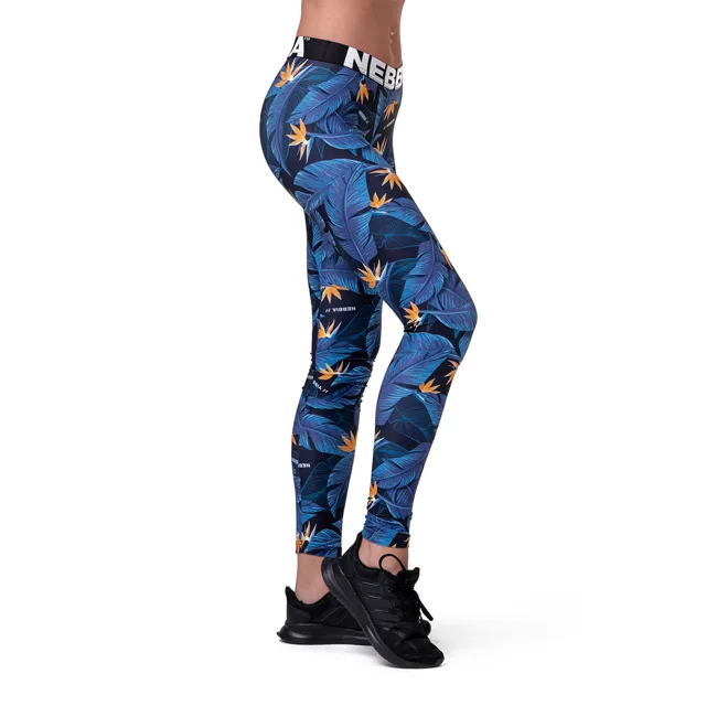 NEBBIA Dámské legíny Mid Waist Ocean Power blue