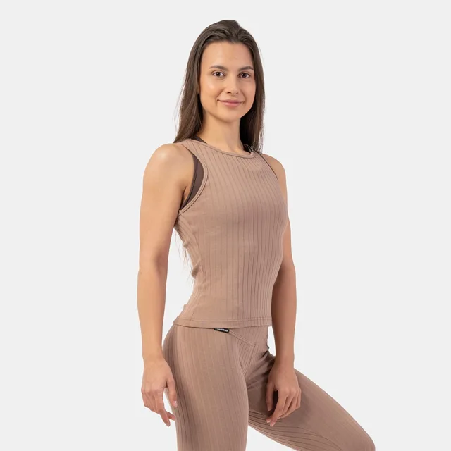 NEBBIA Dámské tílko Tank Top Ribbed Organic Cotton Brown
