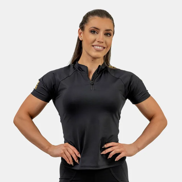 NEBBIA Dámské tričko Intense Ultimate Black/Gold
