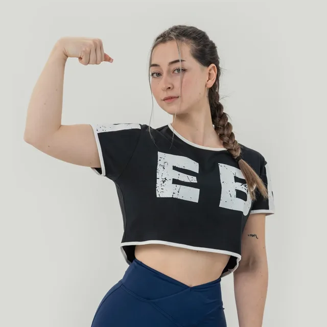 NEBBIA Dámské triko Oversized Crop Top Game On Black