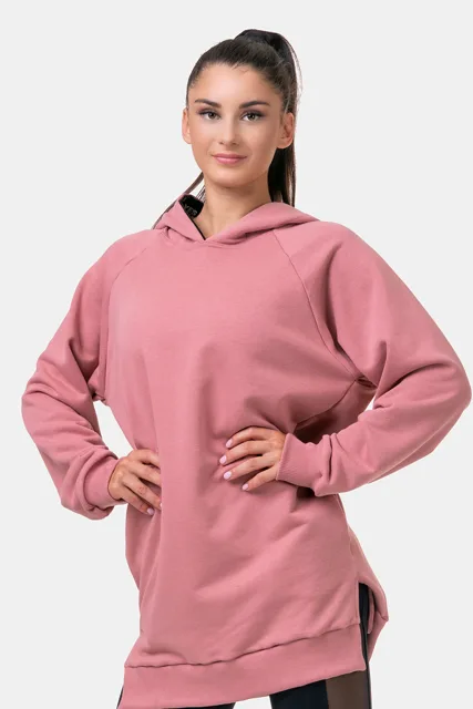 Nebbia Dlouhá Everyday HERO mikina s kapucí 580, L, růžová