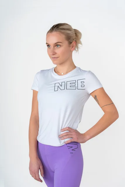 Nebbia FIT Activewear funkční tričko s krátkým rukávem 440, M, bílá
