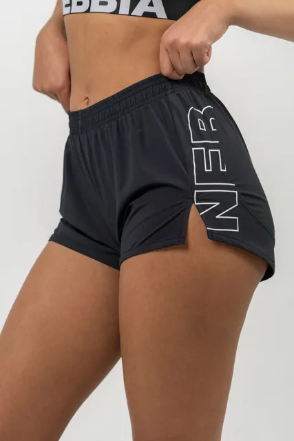Nebbia FIT Activewear šortky se skrytou kapsou 442, M, černá