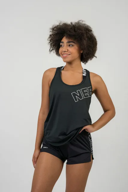 Nebbia FIT Activewear tílko "Racer back" 441, L, černá