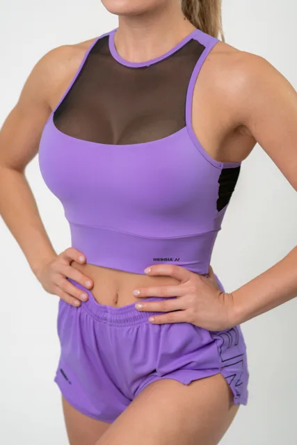 Nebbia FIT Activewear vyztužená sportovní podprsenka 437, M, fialová