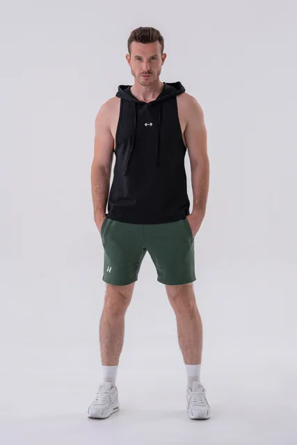 Nebbia Fitness tílko s kapucí 323, L, černá