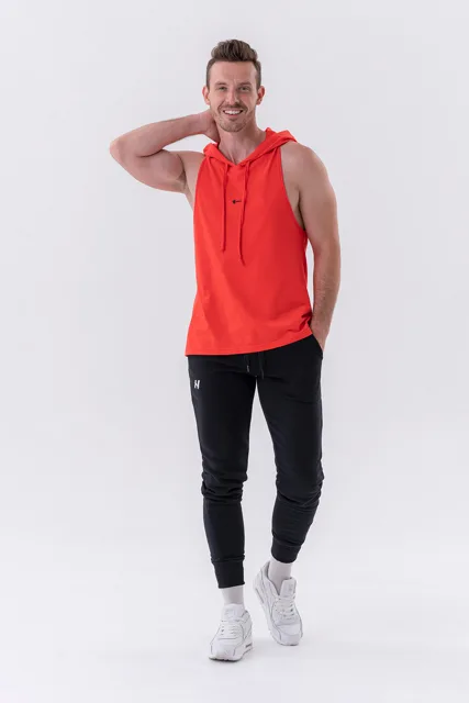 Nebbia Fitness tílko s kapucí 323, M, červená