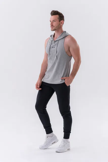 Nebbia Fitness tílko s kapucí 323 , M, světle šedá