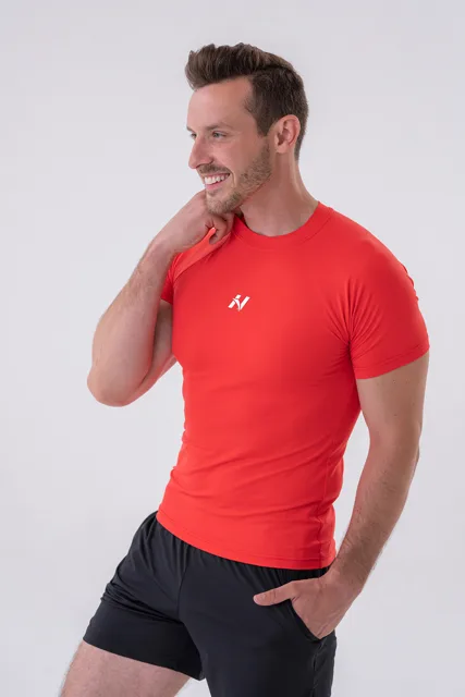 Nebbia Funkční Slim-fit tričko 324, M, červená