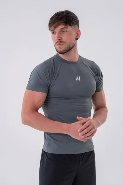 Nebbia Funkční Slim-fit tričko 324, XXL, šedá