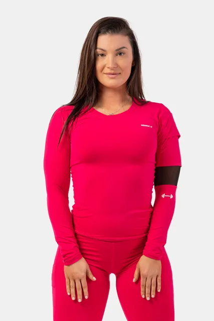 Nebbia Funkční tričko Smart Pocket s dlouhým rukávem 418, XS, růžová