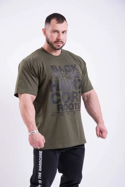 Nebbia Hardcore tričko 391, L, khaki