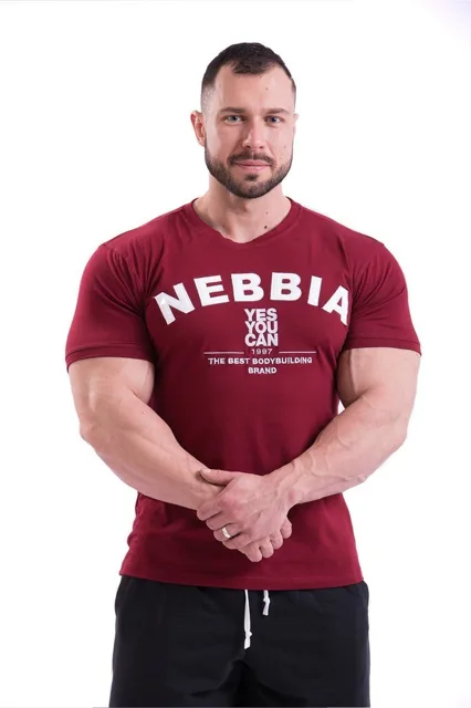 Nebbia Hardcore tričko s výšivkou 396, L, bordo