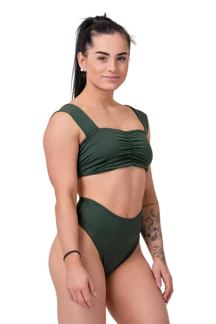 Nebbia High-Energy retro bikini top 553 , S, tmavě zelená
