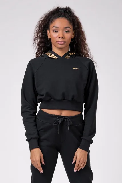 Nebbia Intense Golden Crop mikina 824, M