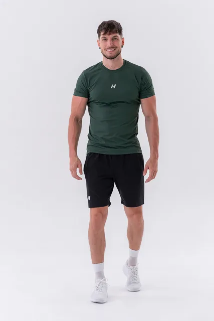 Nebbia Klasické tričko “Reset” 327, XL, tmavě zelená