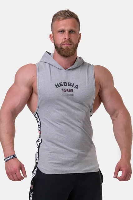 Nebbia Legend-approved tílko s kapucí 191, L, světle šedá
