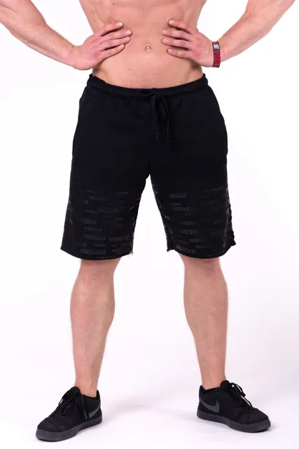 Nebbia Raw Hem Street šortky 151, XL, černá