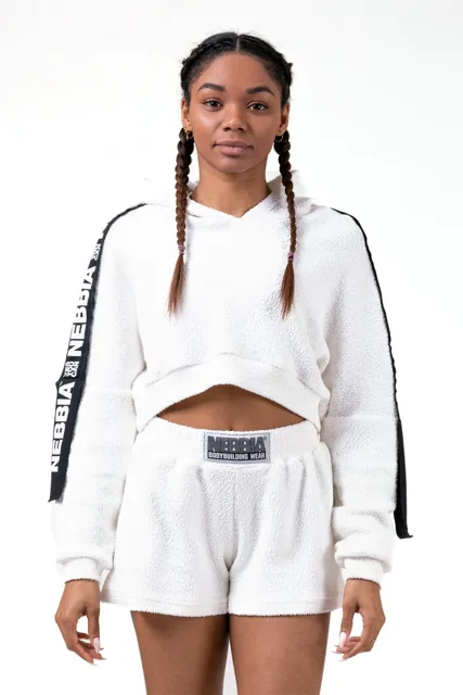 Nebbia Rebels Hero Ribbon Crop mikina 520, S, bílá