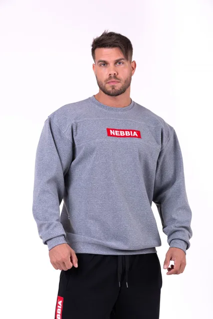 Nebbia Red Label mikina 148, M, šedá
