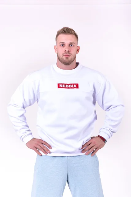 Nebbia Red Label mikina 148, XXL, bílá