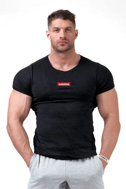 Nebbia Red Label Muscle Back tričko 172, L, černá